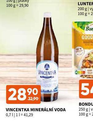 Terno Vincentka minerální voda nabídka