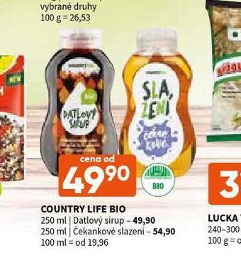 Terno Country life bio datlový sirup nabídka