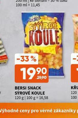 Terno Bersi snack sýrové koule nabídka