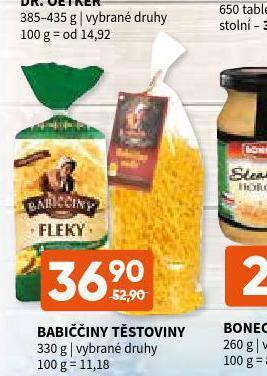 Terno Babiččiny těstoviny nabídka