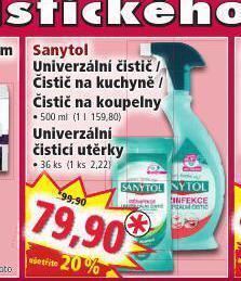 Norma Sanytol univerzální čistící utěrky nabídka