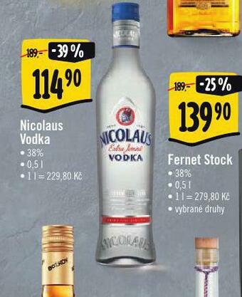 Albert Nicolaus vodka nabídka