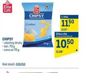 Makro Fine life chipsy 70 g nabídka