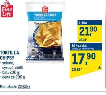 Makro Fine life tortilla chipsy 200 g nabídka