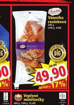 Norma Vánočka rozinková nabídka