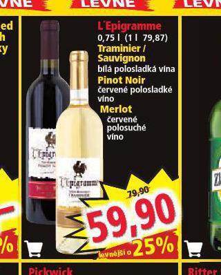 Norma L´epigramme merlot nabídka