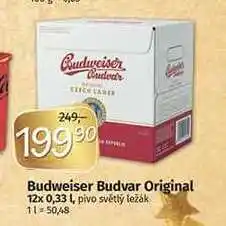 Coop Budweiser budvar original 12x 0,33 l, pivo světlý ležák nabídka
