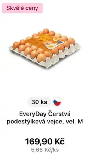 EveryDay čerstvá podestýlkový vejce, vel. M 30ks