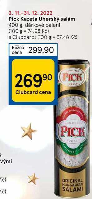Tesco Pick kazeta uherský salám 400 g nabídka
