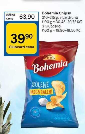 Tesco Bohemia chipsy 210-215 g nabídka