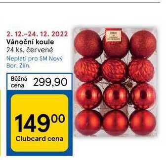 Tesco Vánoční koule 24 ks nabídka