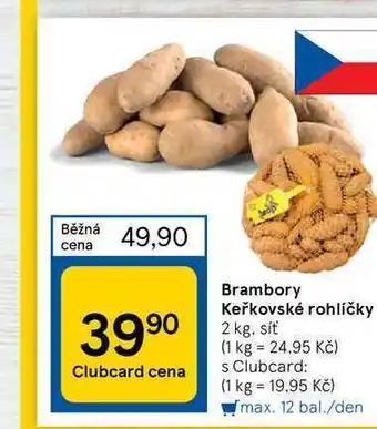 Tesco Brambory keřkovské rohlíčky 2 kg nabídka