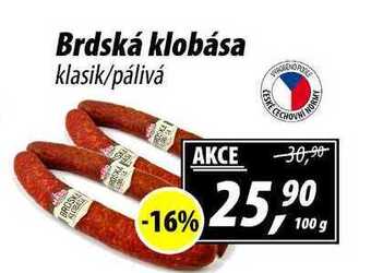 ZEMAN Brdská klobása klasik/pálivá, 100 g nabídka