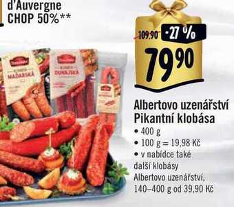 Albert Albertovo uzenářství pikantní klobása • 400 g nabídka