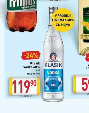 Billa Klasik vodka 40% nabídka