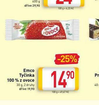 Billa Emco tyčinky 100% ovoce nabídka