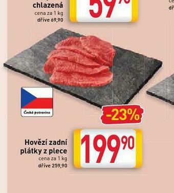 Billa Hovězí zadní plátky z pece nabídka