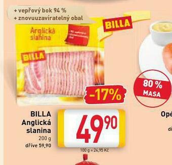 Billa Billa anglická slanina nabídka