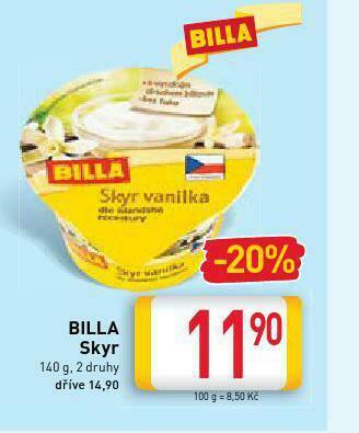 Billa Billa skyr nabídka