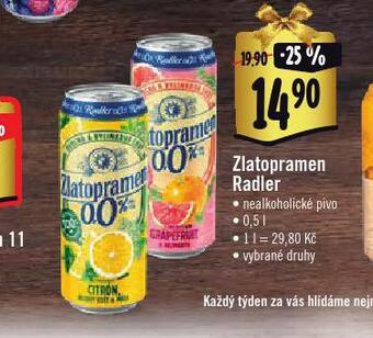 Albert Zlatopramen radler nabídka