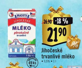 Albert Jihočeské trvanlivé mléko nabídka