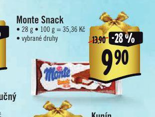 Albert Monte snack nabídka