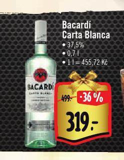 Albert Bacardí carta blanca nabídka