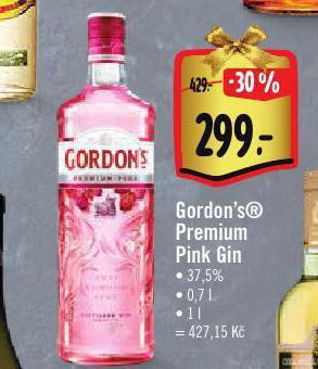 Albert Gordon's premium pink gin nabídka