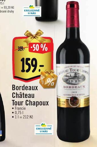 Albert Bordeaux chateau tour chapoux nabídka