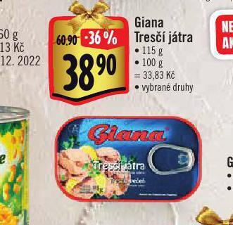 Albert Giana tresčí játra nabídka