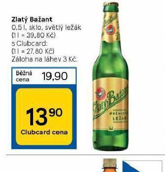 Tesco Pivo zlatý bažant nabídka
