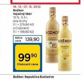 Tesco Božkov vaječný likér nabídka