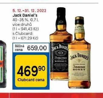 Tesco Jack daniel´s nabídka