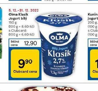 Tesco Olma klasik jogurt bílý nabídka