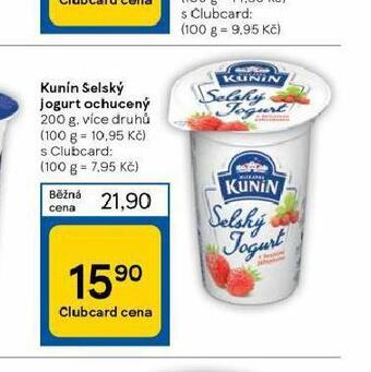 Tesco Kunín selský jogurt ochucený nabídka