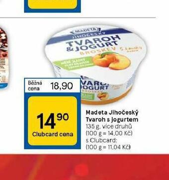 Tesco Madeta jihočeský tvaroh s jogurtem nabídka