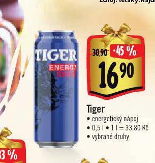 Albert Tiger energy drink nabídka