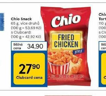 Tesco Chio snack nabídka