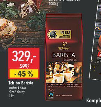 Globus Tchibo barista zrnková káva nabídka