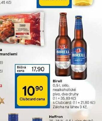 Tesco Pivo birell nealko nabídka