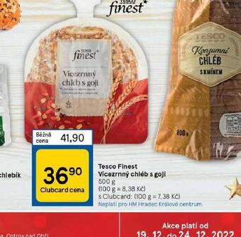 Tesco Tesco finest vícezrnný chléb s goji nabídka