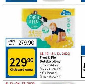 Tesco Fred & flo dětské pleny nabídka