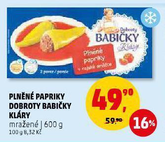 Penny Market Plněné papriky dobroty babičky kláry nabídka