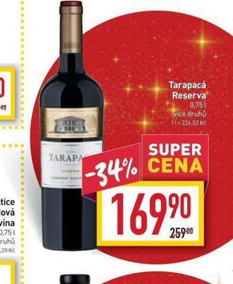 Billa Tarapacá reserva nabídka