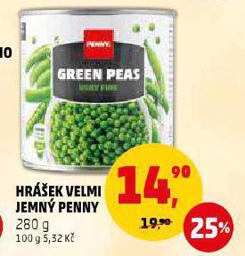 Penny Market Hrášek velmi jemný penny 280 g nabídka