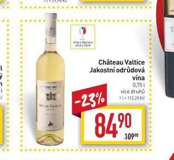 Billa Chateau valtice jakostní odrůdová vína nabídka