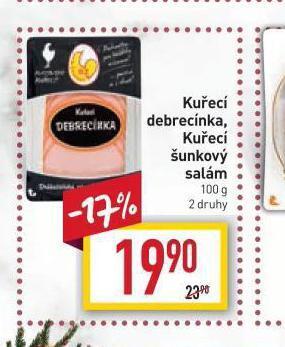 Billa Kuřecí šunkový salám nabídka
