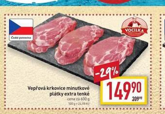 Billa Vepřová krkovice minutkové plátky e xtra tenké nabídka