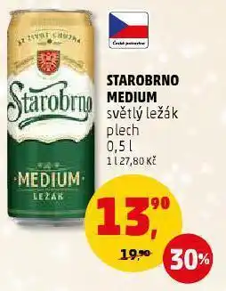 Penny Market Pivo starobrno medium světlý ležák plech nabídka