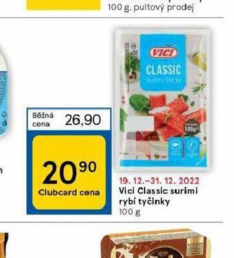 Tesco Vici classic surimi rybí tyčinky nabídka